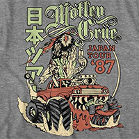 Motley Crue- Japan Tour '87 on a heather grey ringspun cotton shirt