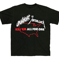 Metallica- Kill 'Em All For One Summer '83 Tour (With Raven) on front & back on a black shirt