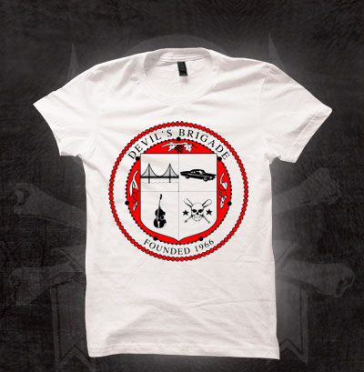 Devils Brigade- Crest on a white girls fitted shirt (Sale price!)