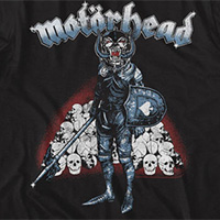 Motorhead- War Pig Knight With Skulls on a black ringspun cotton shirt