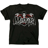 Misfits- Batfiend (Red & White) on a black shirt