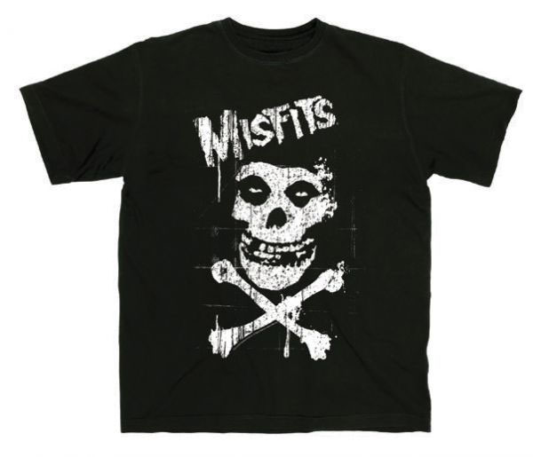 Misfits- Fiend Skull & Bones on a black shirt