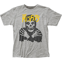Misfits- Crossed Arm Fiend on a heather grey ringspun cotton shirt