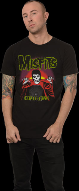Misfits- Evilive (Fiend & Spiderweb) on a black ringspun cotton shirt (Sale price!)