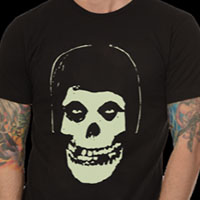 Misfits- Hooded Skull on a black ringspun cotton shirt (Sale price!)