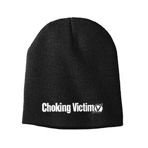 Choking Victim- Logo embroidered on a black beanie