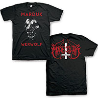 Marduk- Werwolf on front, Logo on back on a black shirt
