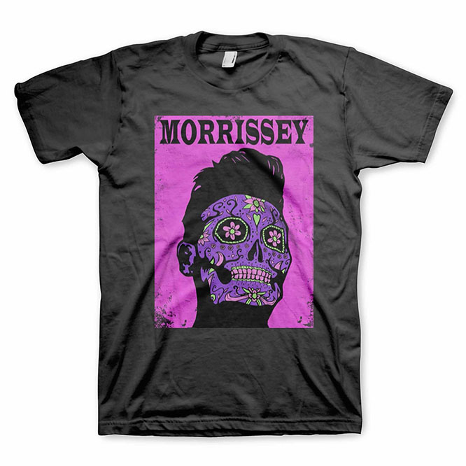 Morrissey- Day Of The Dead (Pink) on a black shirt