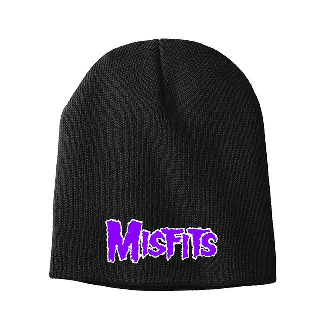 Misfits- Purple Logo embroidered on a black beanie
