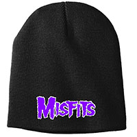 Misfits- Purple Logo embroidered on a black beanie