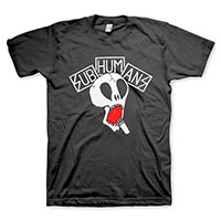 Subhumans- Skull & White Logo Above on a black shirt