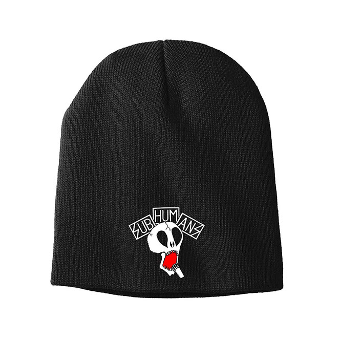 Subhumans- Skull embroidered on a black beanie