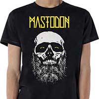 Mastodon- Bearded Skull & Yellow Logo on a black ringspun cotton shirt