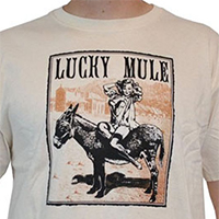Lucky Mule Brand- Pin Up On Mule on a natural colored shirt (Sale price!)