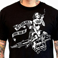 Lucky Mule Brand- Tattoo Pin Up (This Is Gonna Hurt U More Than Me) on a black shirt (Sale price!)