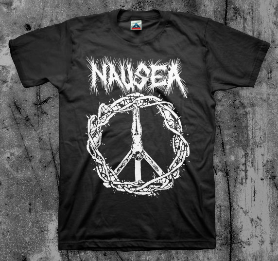 Nausea- Crucifix on a black shirt