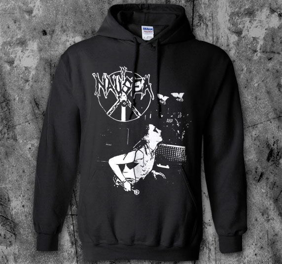 Nausea- Live Pic on a black hooded sweatshirt