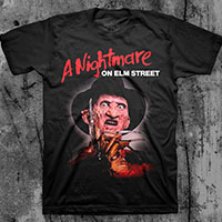 Nightmare On Elm Street- Freddy on a black shirt