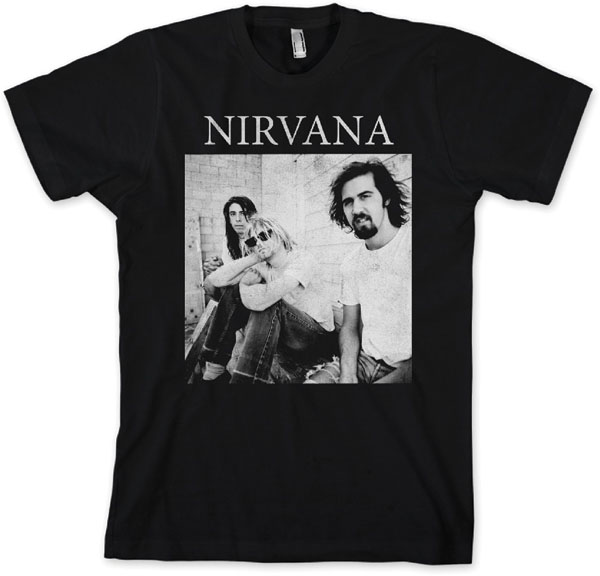 Nirvana- Band Sitting on a black shirt