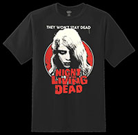 Night Of The Living Dead- They Won't Stay Dead on a black ringspun cotton shirt