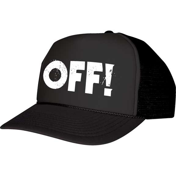 OFF!- Logo on a black/black trucker hat