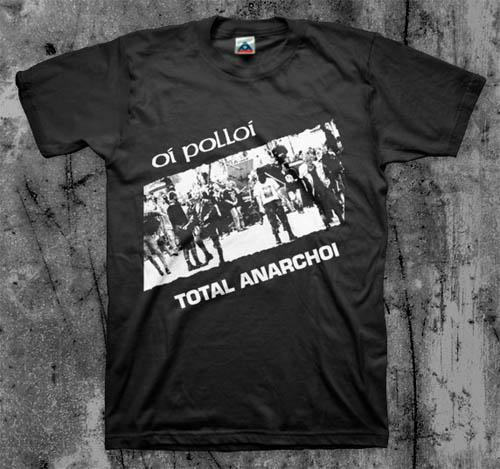 Oi Polloi- Total Anarchoi on a black shirt