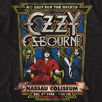 Ozzy Osbourne- Nassau Coliseum 1988 on a black ringspun cotton shirt