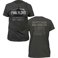 Pink Floyd- Dark Side Of The Moon (A Piece For Assorted Lunatics) North America 1972 on front & back on a charcoal ringspun cotton shirt (Sale price!)