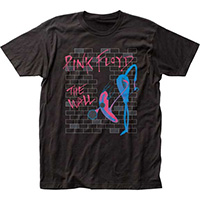 Pink Floyd- The Wall (Neon Print) on a black ringspun cotton shirt (Sale price!)