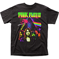 Pink Floyd- Neon Dark Side Of The Moon Band Pic on a black ringspun cotton shirt (Sale price!)