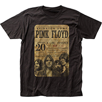 Pink Floyd- Band & Concert Ticket on a black ringspun cotton shirt (Sale price!)