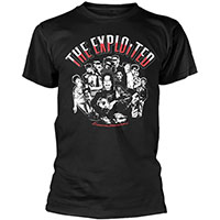 Exploited- Barmy Army on a black shirt