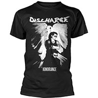 Discharge- Ignorance on front, Quote on back on a black shirt