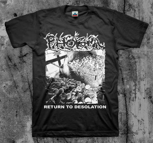 Phobia- Return To Desolation on a black shirt