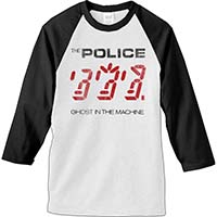 Police- Ghost In The Machine on a white/black 3/4 sleeve shirt (Sale price!)