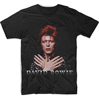 David Bowie- Cross Arm Ziggy 1973 on a black ringspun cotton shirt