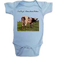 Pink Floyd- Atom Heart Mother on a light blue onesie