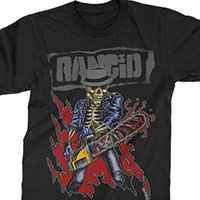 Rancid- Skele-Tim Chainsaw on a black shirt (Sale price!)
