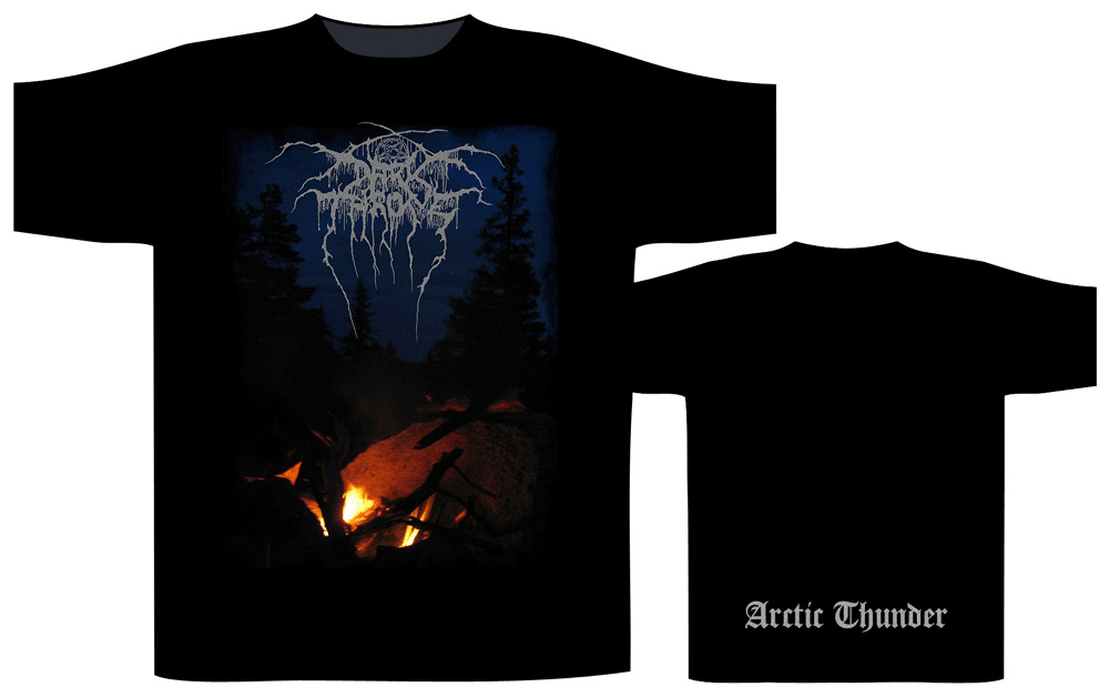 Darkthrone- Arctic Thunder on front & back on a black shirt