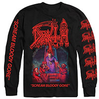 Death- Scream Bloody Gore on a black long sleeve shirt