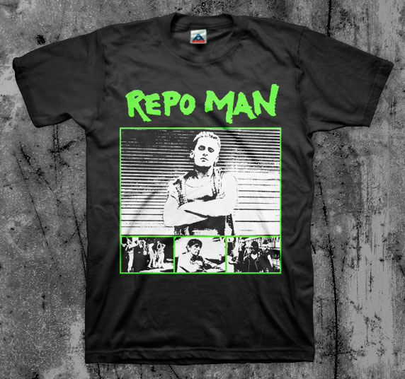 Repo Man- Pics on a black shirt (Sale price!)