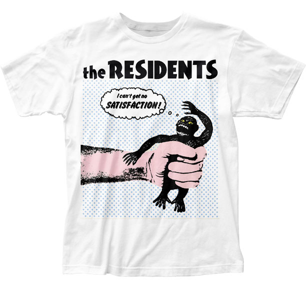 Residents- I Can't Get No Satisfaction on a white ringspun cotton shirt (Sale price!)