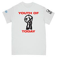 Youth Of Today- Fist on front, Break Down The Walls on back on a white shirt