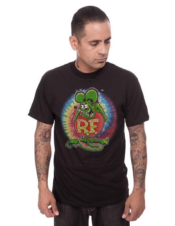 Rat Fink Tye Dye Halo black guys shirt by Steady Clothing  - SALE