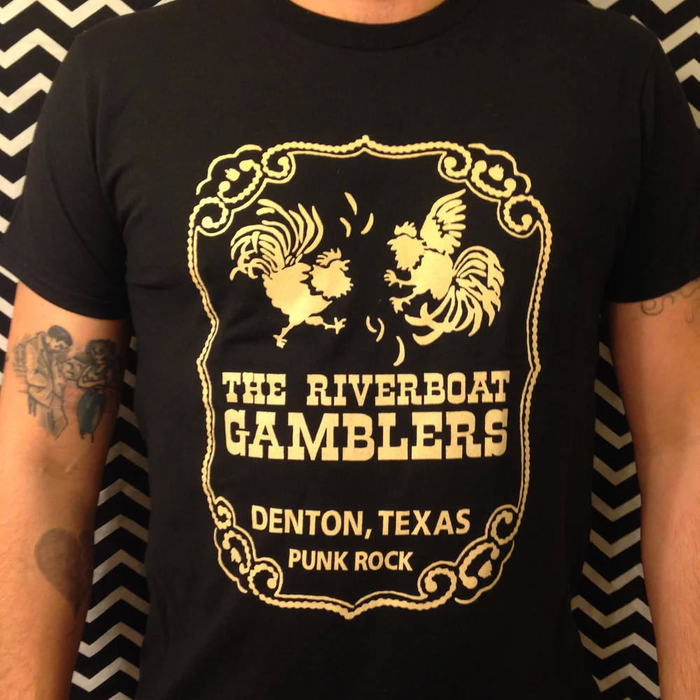 Riverboat Gamblers- Chicken Slam on a black shirt