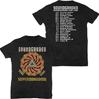Soundgarden- Superunknown Tour 1994 on front, Dates on back on a black ringspun cotton shirt