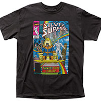 Marvel Comics- Silver Surfer on a black shirt