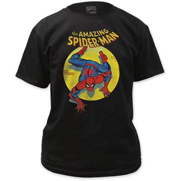 Marvel Comics- Spiderman (Spotlight) on a black shirt