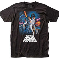 Star Wars- A New Hope Movie Poster on a black ringspun cotton shirt