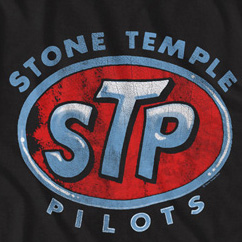 Stone Temple Pilots- STP on a black ringspun cotton shirt